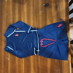 Rash guard and swim trunks